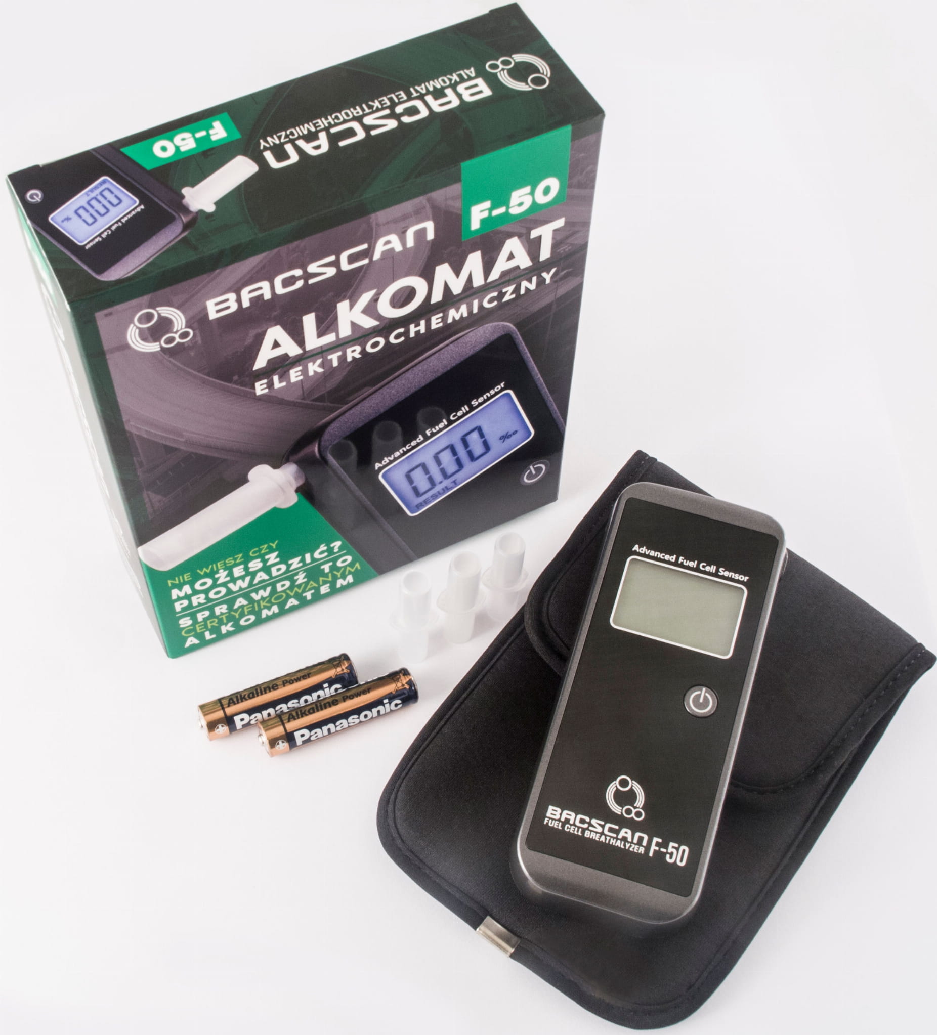 Alkomat BACSCAN F-50 +baterie +kalibracja +ustniki +certyfikat - obrazek 2